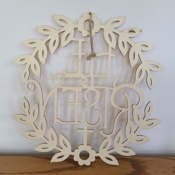 He Is Risen Easter Decor Hanging Wood Sign And Resin Figurine Easter Religious - Picture 10 of 10